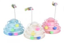Игрушка (Nunbell)  Пирамида с шариками и дразнилкой для кошек, 26х26х30см