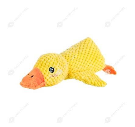 Игрушка Wogy пищалка Утка 25х20х10см, крылья шуршат, мягкая для собак микс