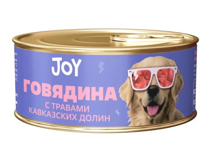 Joy 0,1кг говядина и цыплёнок беззерновой влажный для взрослых собак мелких пород (811924)