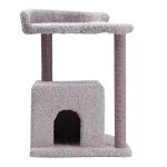 Домик (Меридиан) когтеточка Квадратный двухэтажный фиг. полка, джут, ковр.(51*42*70) серый для кошек Домик (Меридиан) когтеточка Квадратный двухэтажный фиг. полка, джут, ковр.(51*42*70) серый для кошек