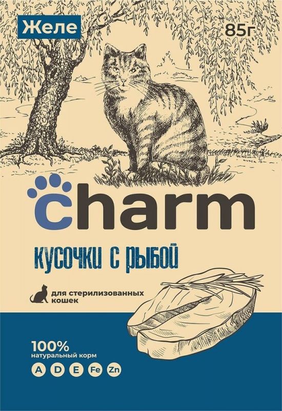 Charm 0,085кг рыба в желе пауч для стерилизованных кошек