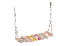 Игрушка для птиц (Wogy) Качели-лесенка h=19см на цепочке, гибкая 16х6см