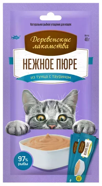 Деревенские Лакомства 4х0,01кг нежное пюре из тунца (72590850)