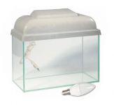 Аквариум (Голдфиш) 10л (32*14,9*23) прямоугольный с крышкой беленый дуб и диодной лампой ПР10F Е14 бду