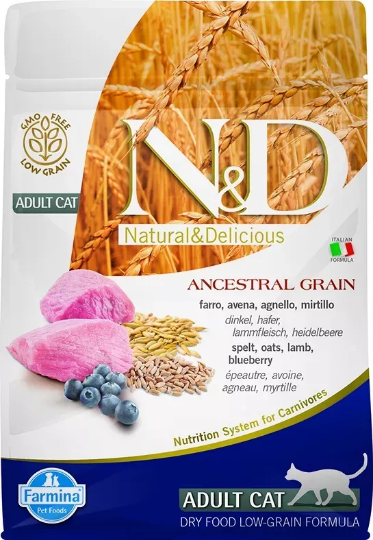 Farmina (Фармина) N&D Low Grain Cat  0,3кг низкозерновой ягненок и черника сухой для кошек (4039)