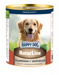 Happy Dog Natur Line 0,41кг телятина, индейка консервы для собак (554418) NEW