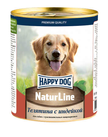 Happy Dog Natur Line 0,41кг телятина, индейка консервы для собак (554418) NEW