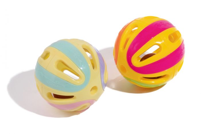 Игрушка Wogy набор Шарики 2шт d=5см с колокольчиком, микс для кошек