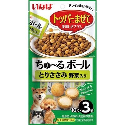Inaba Churu Ball 3шт.*0,010кг  лакомство топпинг куриное филе и овощи для собак, (298981)