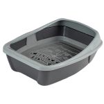 Туалет Сибирская кошка Евро глубокий с бортиком и сеткой (44х32х16) телегрей