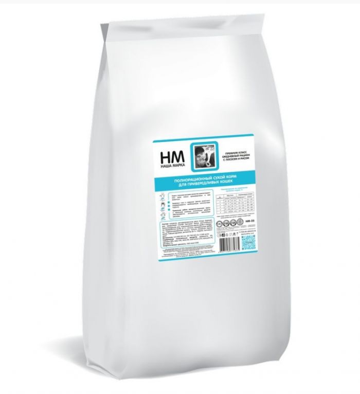 Наша Марка 15кг с лососем и рисом сухой корм для привередливых кошек (776480) NEW