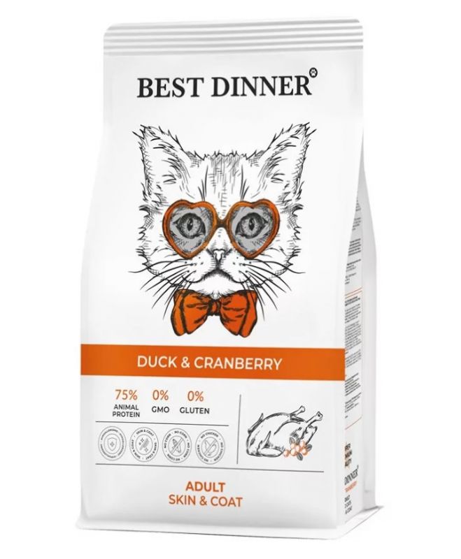 Best Dinner Cat Adult 18кг утка с клюквой для кошек (402496) (Только для заводчиков)