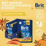 Brit Premium 0,085кг лосось и форель в соусе пауч для кошек (48854)  Brit Premium 0,085кг лосось и форель в соусе пауч для кошек (48854)