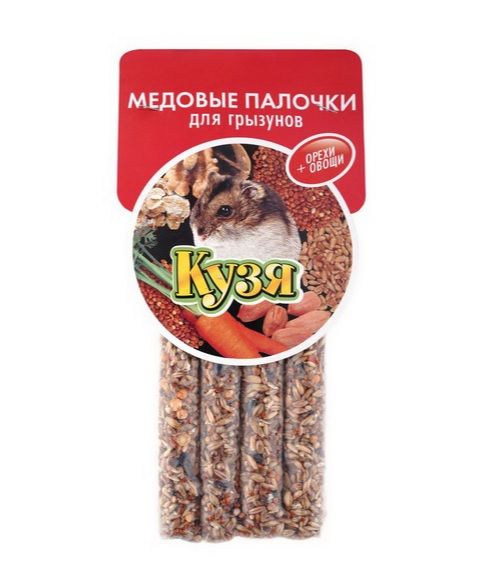 Кузя 0,14кг палочки медовые орех+овощи для грызунов (4шт)