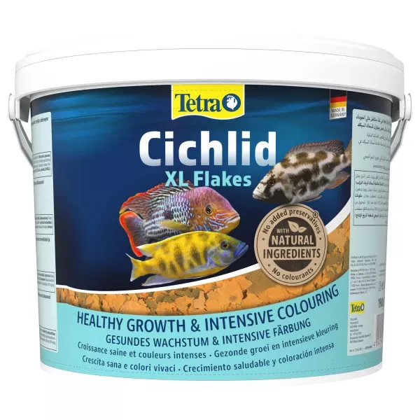 Tetra Cichlid Flocken XL 10л корм крупные хлопья, для цихлид