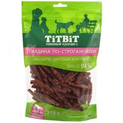 TiTBiT 0,31кг говядина по-строгановски для собак всех пород - XXL выгодная упаковка