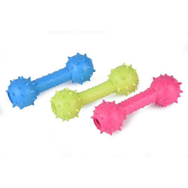 Игрушка Wogy Гантель с шипами и колокольчиками, 13.5х4.5см микс