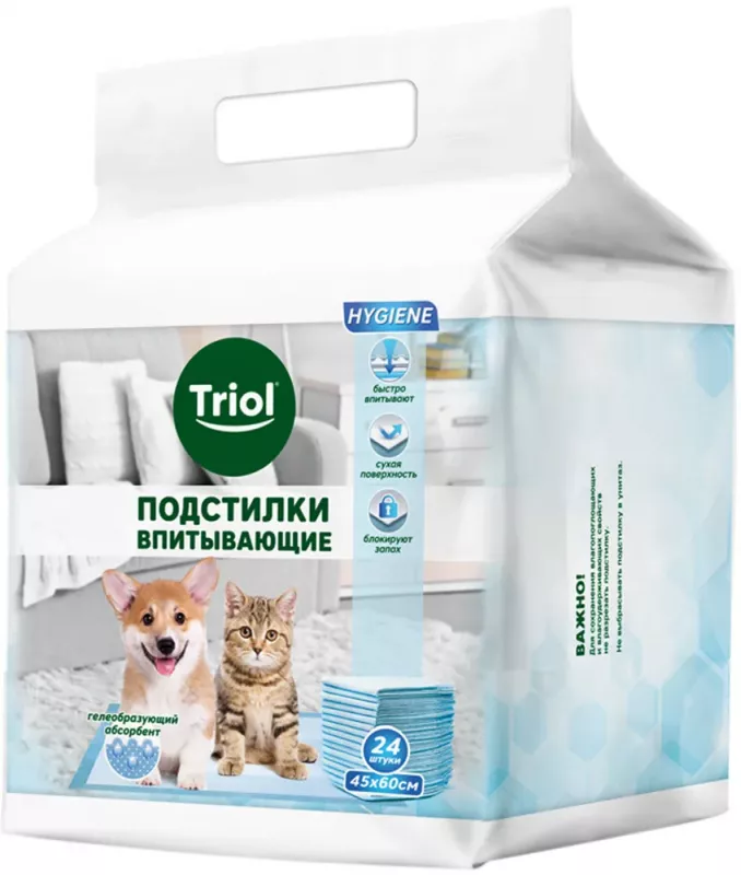 Подстилки (Triol) для туалета 45*60см (24шт)