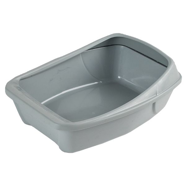 Туалет Сибирская кошка Евро глубокий с бортиком (44х32х16) пепельный