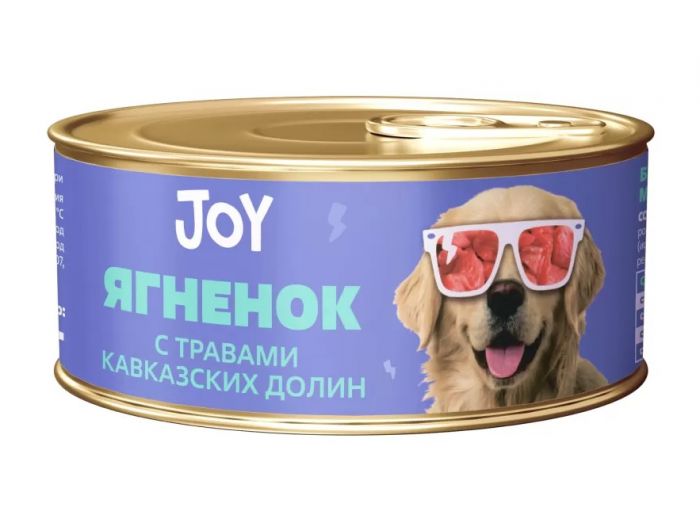 Joy 0,1кг ягненок и цыплёнок беззерновой влажный для взрослых собак мелких пород (811955)