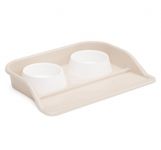 Комплект (Zoo Plast) c двумя мисками 0,3л для животных на подставке, бежевый (40*40*48см) Комплект (Zoo Plast) c двумя мисками 0,3л для животных на подставке, бежевый (40*40*48см)