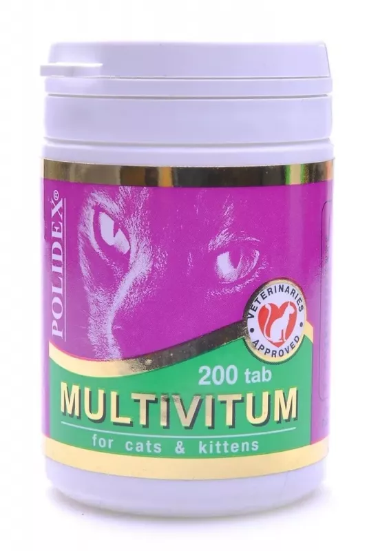 Polidex Multivitum 200таб. витамины для кошек