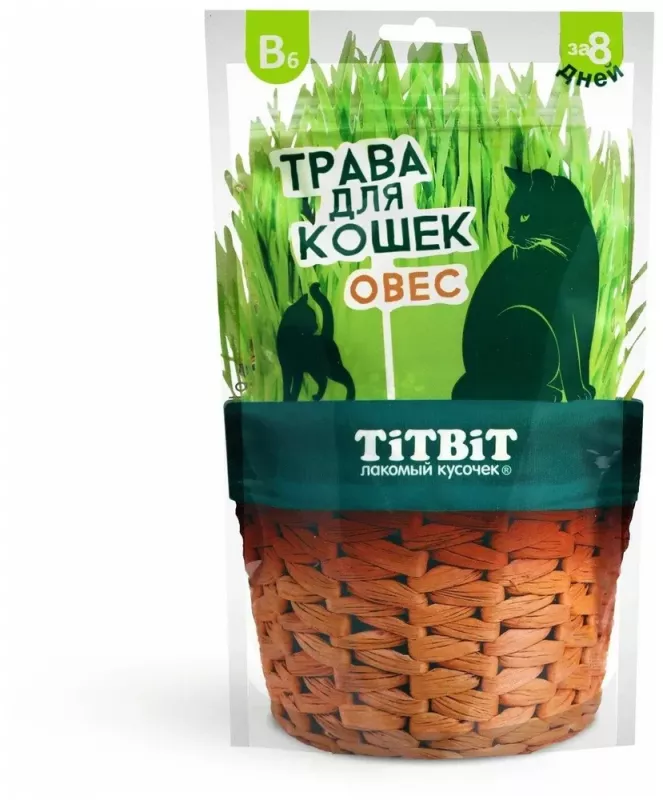 TiTBiT 0,06кг трава для кошек овес