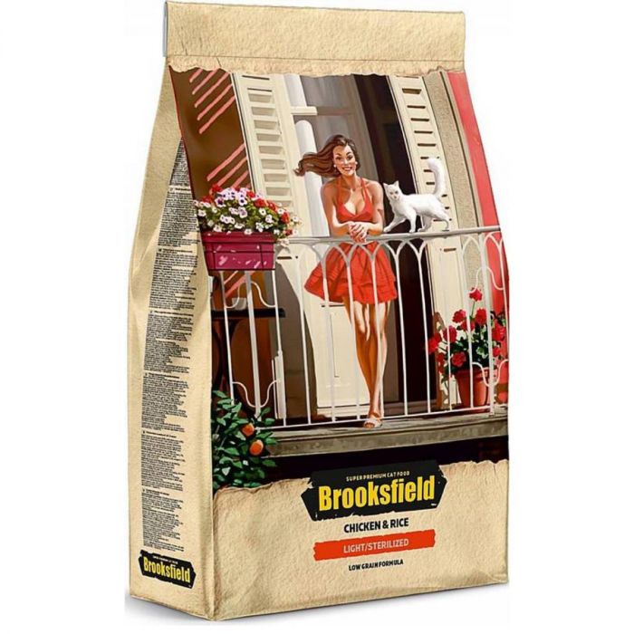 Brooksfield Adult Cat Light Sterilized Chicken 2кг курица/рис для кошек, страдающих избыточным весом и стерилизованных (354677) NEW