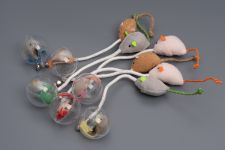 Игрушка Wogy Мышка с птичкой в шаре l=30см для кошек