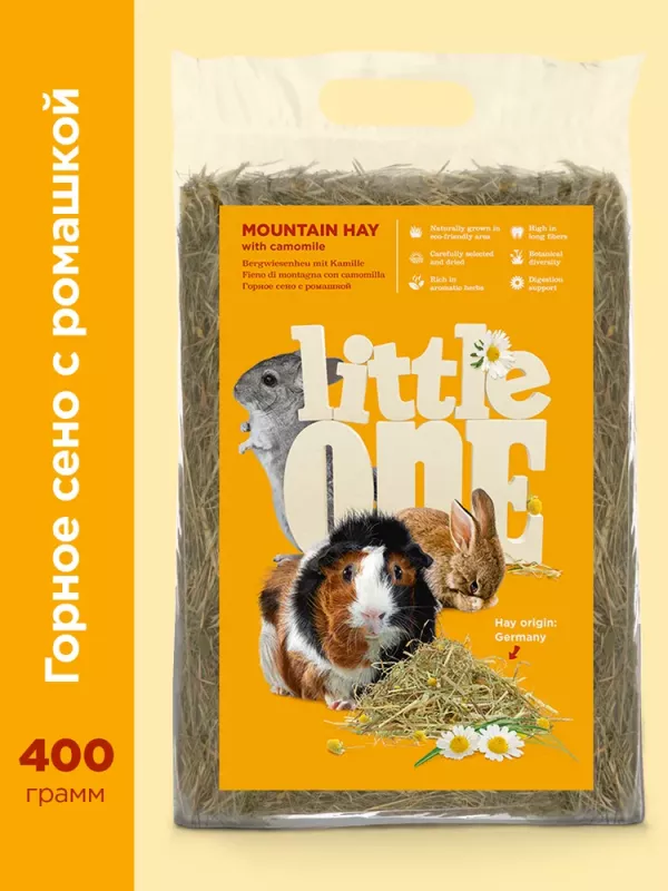 Сено (Little One) Горное с ромашкой 0,4кг для грызунов