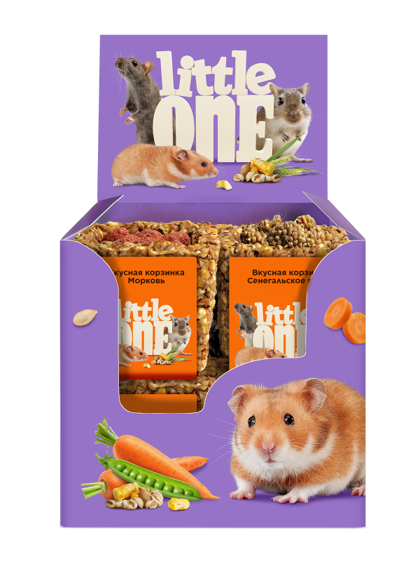 Little One 0,04кг  лакомство-игрушка Вкусная корзинка, ассорти для хомяков, крыс, мышей и песчанок