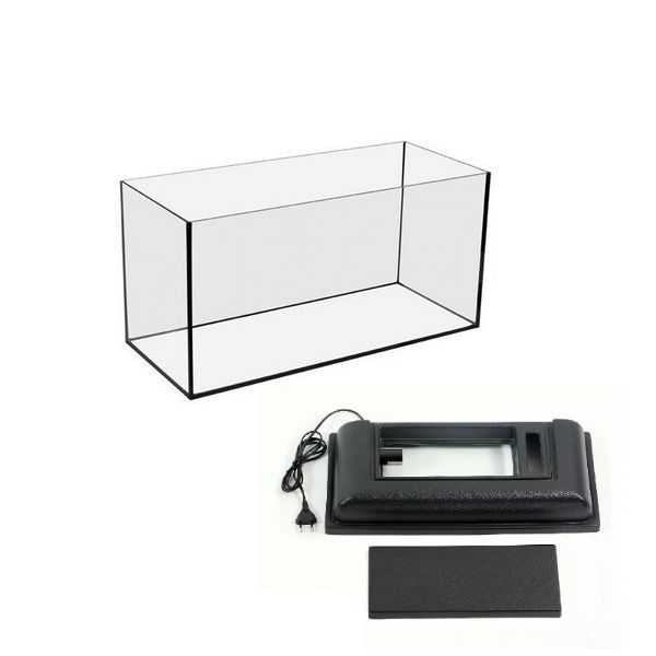 Аквариум (Голдфиш) 15л ( 40*14,5*28,4) ширма с черной крышкой и диодной лампой Ш15F Е14 черный