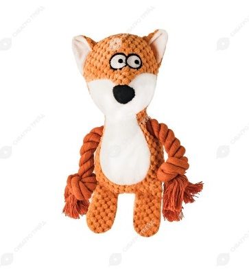 Игрушка Wogy пищалка Зверята 30х26см с подвижными канатами, уши и ноги шуршат,  мягкая, микс для собак