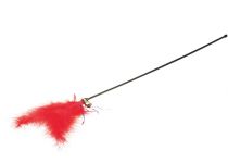 Дразнилка (myPet) красная с пером и колокольчиком