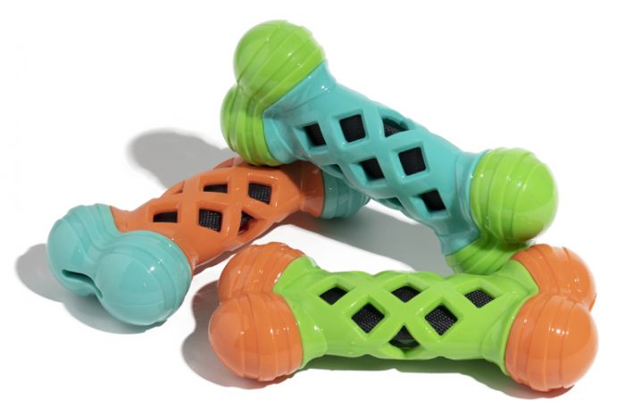 Игрушка Wogy шуршалка ONI Кость 18х8х4см 115г, TPR, микс для собак