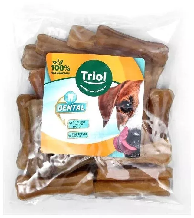 Triol Косточка 0,02-0,025кг жевательная DENTAL PB- 3 из жил 7,5см (10151043) 1уп (25шт)