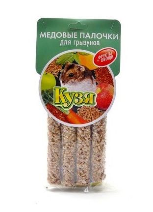 Кузя 0,14кг палочки медовые фрукты для грызунов (4шт)