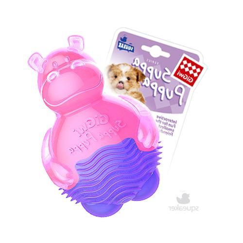 Игрушка (GiGWi) 75425 Бегемотик с пищалкой 9см для мини собак, серия SUPPA PUPPA