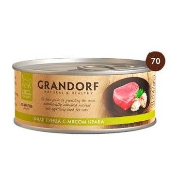 Консервы д/кошек GRANDORF Филе тунца с мясом краба 70гр