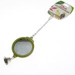 Игрушка для птиц (Wogy) Зеркало круглое d=6см двустороннее с колокольчиком, на цепочке l=19см