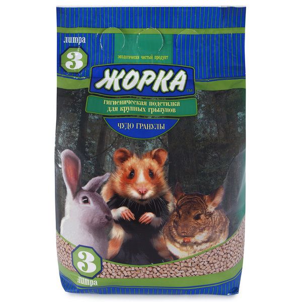 Опилки (Жорка) Чудо-гранулы 3л (2,3кг) гигиеническая подстилка для грызунов