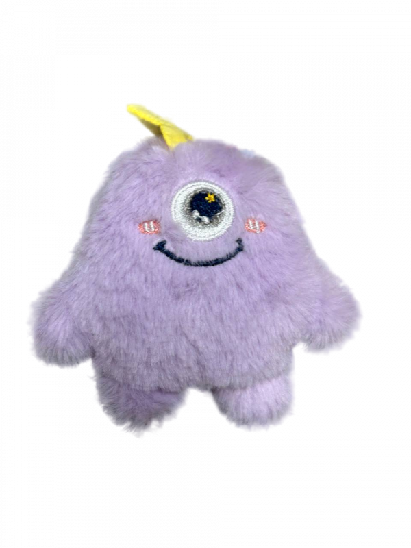 Игрушка Wogy Циклоп мягкая 9х9см меховой с мятой, микс для животных