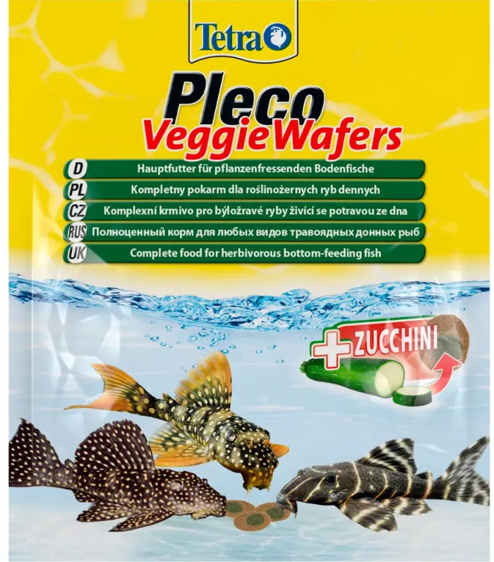 Tetra Pleco Veggie Wafers 0,015кг корм для растительноядных донных рыб