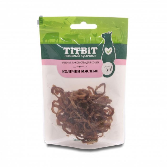 TiTBiT 0,02кг вяленые лакомства Колечки мясные для кошек