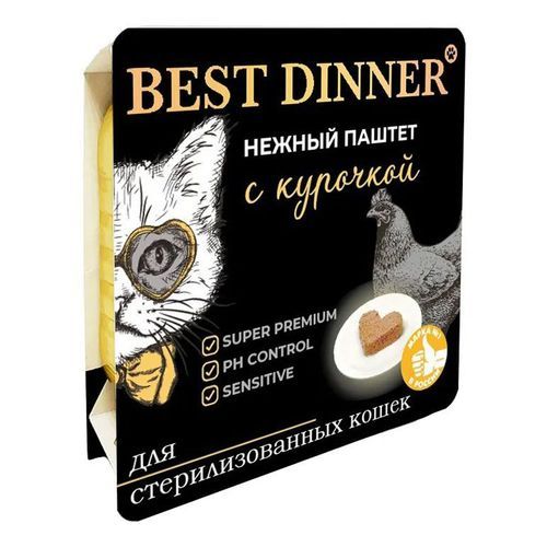 Best Dinner Cat Super Premium 0,1кг курица паштет для стерилизованных кошек (404605)