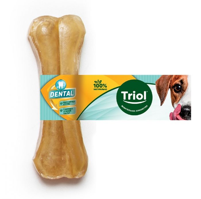 Triol 0,02кг Косточка жевательная DENTAL из сыромятной кожи, 7,5см (уп. 1шт.) (10151140)