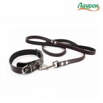 Комплект (Лаурон) ошейник 20 + поводок 12 (кожа) Комплект (Лаурон) ошейник 20 + поводок 12 (кожа)