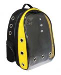 Переноска-рюкзак №1 Favorite с панорамным видом,вентиляционным отверстием для животных, 21x23x41см,черно-желтый Переноска-рюкзак №1 Favorite с панорамным видом,вентиляционным отверстием для животных, 21x23x41см,черно-желтый