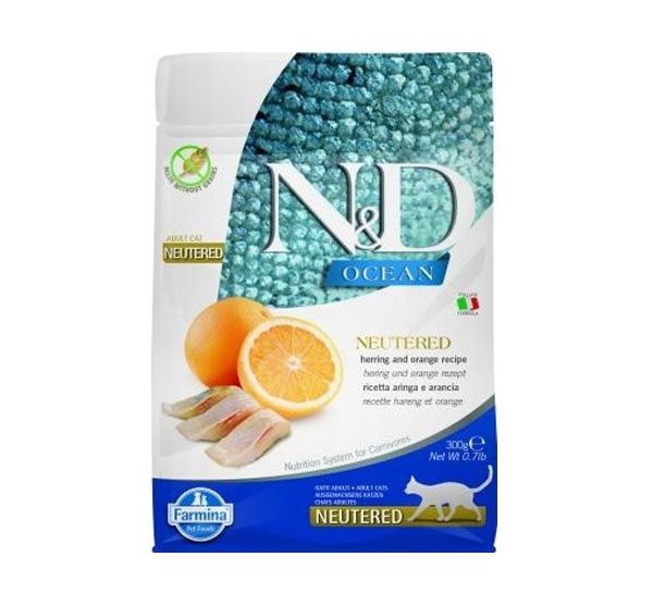 Farmina (Фармина) N&D Cat 0,3кг сельдь с апельсином для стерилизованных и кастрированных кошек (040145)