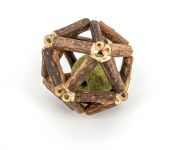 Игрушка Nunbell Молекула из мятных палочек d=6см с мячиком-погрумешкой, микс для кошек